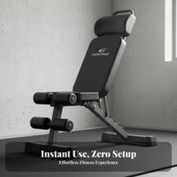 Heavy Duty Construction Adjustable Weight Bench Non-Slip Feet Fitness Equipment High-Density Foam Padding Exercise Chair Ergonomic Design for Men, Home Gym