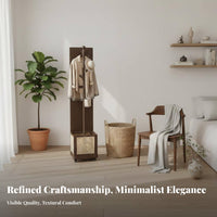 Rolling Hall Tree with Mirror Unrestricted Standing Garment Stand Mobile Design