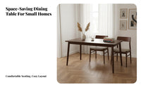 Rectangular Dining Table and Chairs Space Saving Walnut Wood Dining Furniture Modern Design Wooden Table and Chairs for Families, Home