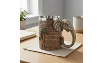 Elephant Cup Food-Grade Stainless Steel Cup Tropical Palm Relief