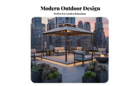 Waterproof Hardtop Gazebo Sun Protection Garden Pavilion Sturdy Frame Patio Shelter Corrosion Resistant for Entertainers, Homeowners, Families, Courtyard, Backyard, Rooftop Deck, Poolside
