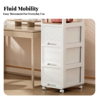 Under-Desk Storage Trolley adaptable 2-Tier Rolling Cart Multifunctional