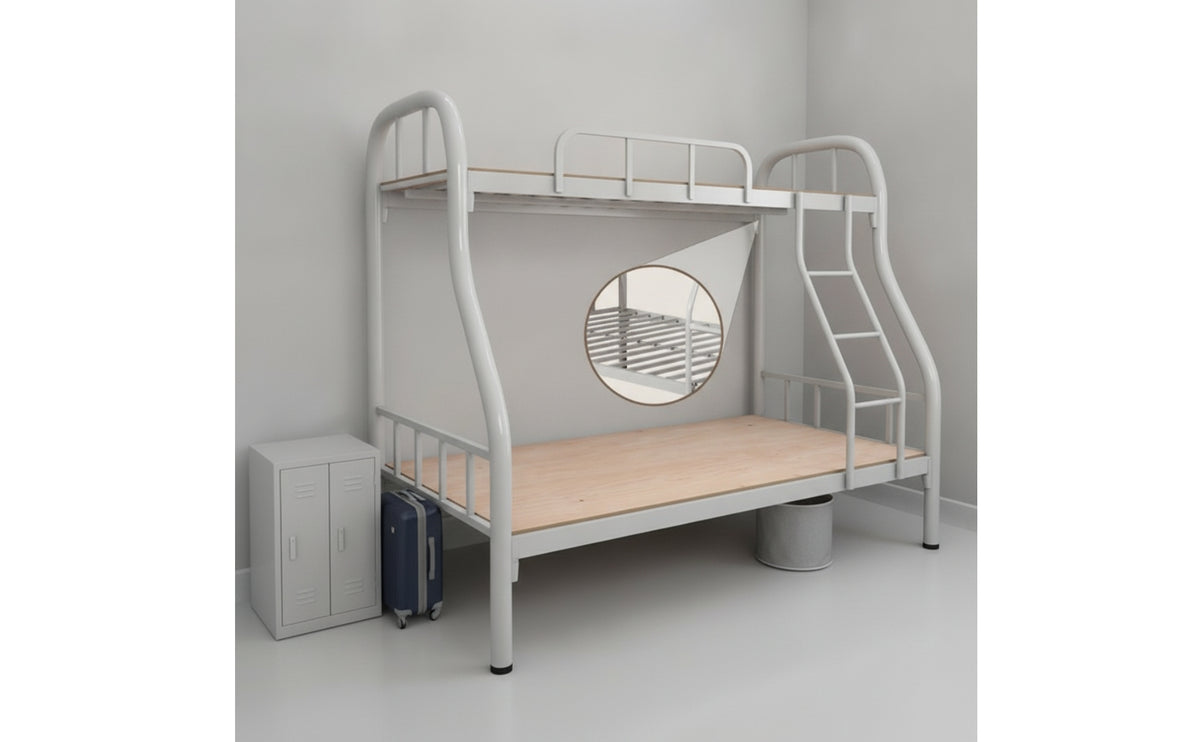 Double Bunk Bed Frame Space-Saving Metal Bunk Bed Compact Furniture for Kids, Students, Shared Bedroom, Dorm Room