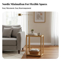 C-Shaped Rolling Table Movable with casters Storage Rack complimentary for Living Room