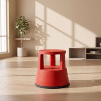 Heavy-Duty Rolling Step Stool Anti-Slip Kick Step Stool Industrial-Strength Retractable for Library