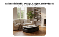 2 Pieces Oval Coffee Table and TV media stand pair Minimalist furniture design Room Furniture Contemporary & look Rounded Edges