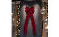 Christmas Bow Ornament Burgundy Seasonal Bow Large Bowknot for Holiday Decor, Window Display