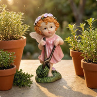 Garden Cherub Figurine Decorative Resin Cherub Figurine Collectible Outdoor Decor for Patio