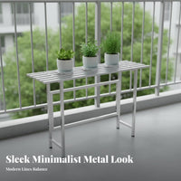 Stainless Steel Flower Rack Sturdy-Duty Tiered Plant Shelf Tiered Plant Stand Water Resistant Metal Flower Pot Holder Non-Slip