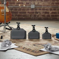 3 Pieces Drum Cowbells with Stand Different Pitch Cowbell Set Percussion Bells for Drummers