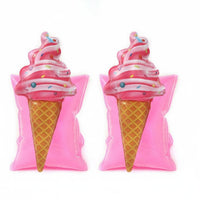 2 Pieces Thickened Material Ice Cream Arm Floaties PVC Inflatable Arm Bands Strong Buoyancy Cartoon Swim Sleeves Easy to Inflate & Deflate for Toddlers, Beginners, Beach