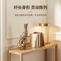 现代简约创意艺术豹子摆件样板间售楼处客厅桌面软装饰品落地摆件