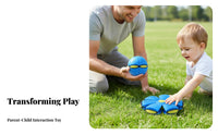 Double-Form Change Transforming Flying Saucer Ball Interactive Fun Flying Saucer Ball Long-Lasting for Children, Parents, Park, Backyard