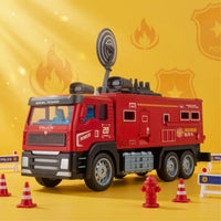 Fire Truck Toy Push-Along Fire Truck Diecast Emergency Vehicle for Young Children, Collectors, Playroom, Sandbox