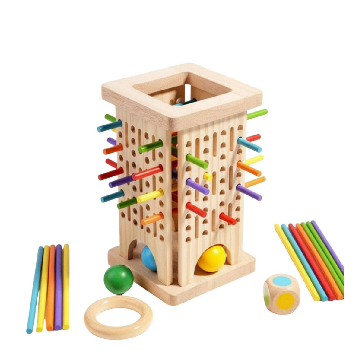 Wooden Pulling Game Encourages Social Interaction Pulling Structure Game Promotes Logical Thinking   Training Toy for Family, Young Children
