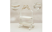Two-Tier Tray Rack Iron Snack Rack Easy Access for Dessert Table, Entryway