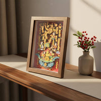 Prosperity Tree Art Decoration Good Luck Framed Paper Art Handmade Craft Festive for Tea Room, Desk, Gift Giving
