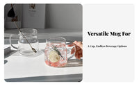 High Temperature Resistant Large Capacity Borosilicate Glass Cup Microwave Safe Large Handled Glass Cup Polished Rim for Daily Use, Home