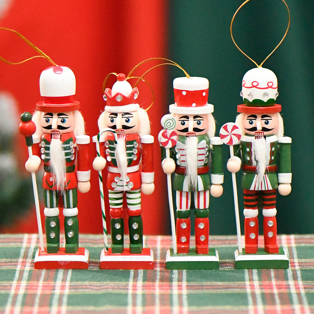 13cm Candy Nutcracker Soldier Wooden Christmas Decoration Small Gift