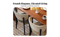 Cane rear Side Chair Curved rearrest Kitchen Seat Padded pad for Dining Room