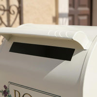 European Post Box Floral Design Decorative Mail Box Spacious Home Storage for Outdoor