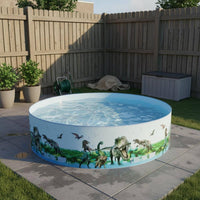 Space-Saving Round Collapsible Swimming Pool Easy Setup Foldable Swimming Pool Long-Lasting Leakproof for Children, Toddlers, Outdoor, Backyard, Patio, Indoor