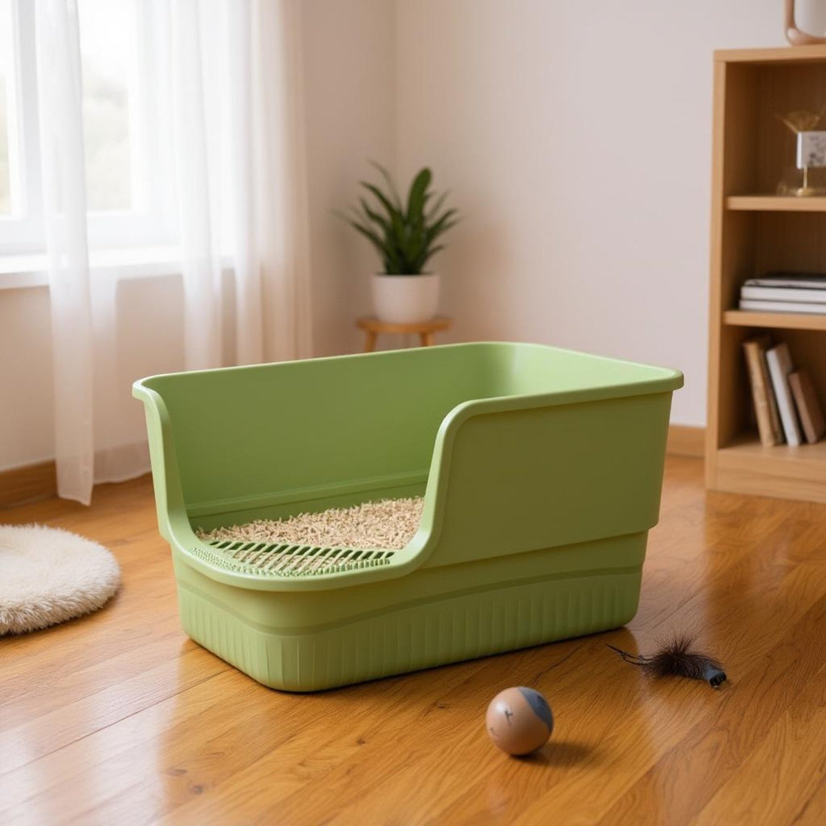 Jumbo Cat Litter Box, Splash-Proof, Odor Control, High Sides