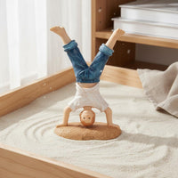Sandplay Figure Detailed Craftsmanship Handstand Boy Figurine Resin Material Home Decoration for Therapists