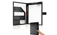 A4 Clipboard Folder Sturdy PU Leather Padfolio Lightweight for Meetings
