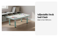 Kids Table and Chairs Set Writable Surface Adjustable Kids Table and Chair Set Wipe-Clean Desktop children's Erasable Drawing Desk for Home, Classroom