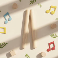 2 Pieces Wooden Beat Sticks Wooden Claves Reusable Music Toy for Beginners, Early Education