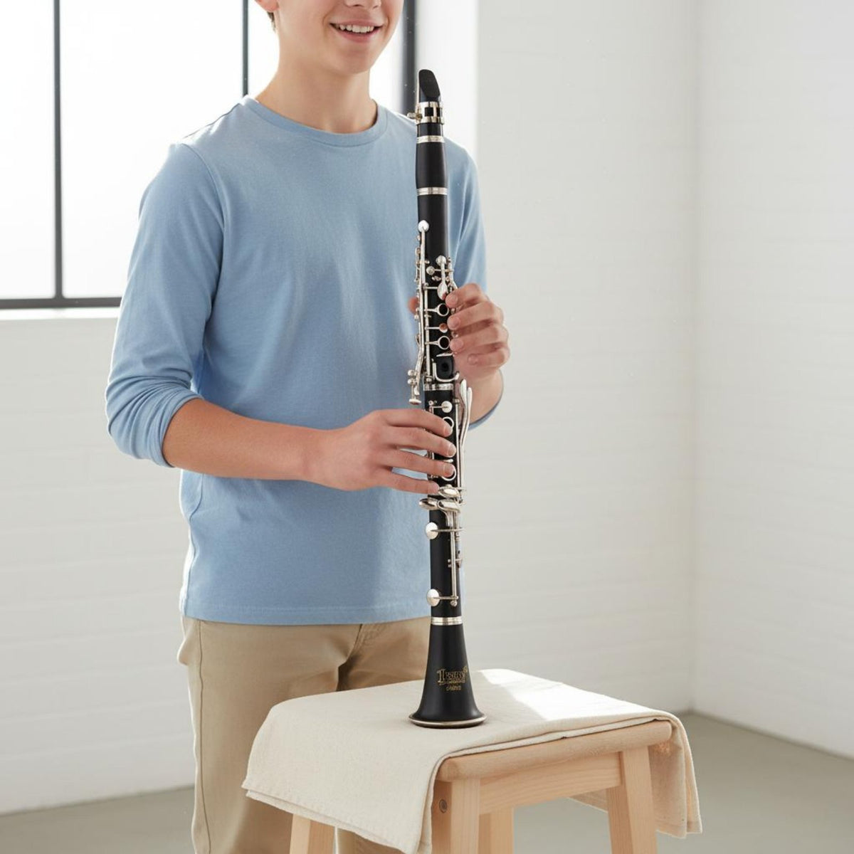 Beginner Friendly B Flat Clarinet Easy to Use B Flat Clarinet Long-Lasting Body Woodwind Instrument Stable Tuning for Students, Beginners, Kids, Practice, Music Lesson