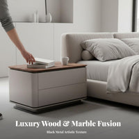 Bedside Cabinet with Drawer and Shelf Modern Oriental Design Bedside Cabinet with Open Shelf Multiple Storage choices for Adults