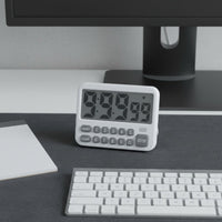 Silent Mode with Flashing Light Large Screen Study Timer Adjustable Volume Adhesive Kitchen Timer Built-in Stand for Students, Classroom