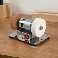 Multi-Functional Electric Benchtop Grinder Pure Copper Engine Double Wheel Bench Grinder 7-Speed Adjustable Mini Grinding Machine Stainless Steel Base for DIY Enthusiasts, Home, Workshop, Garage