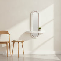 Wall Shelf with Mirror Compact Floating Shelf with Mirror Decorative for Bedroom