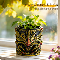 霸气龙纹造型花盆创意桌面个性多肉绿植花器室外阳台装饰园艺盆栽