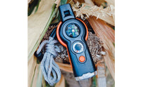 Reflective Mirror 7-in-1 Survival Whistle High-Loudness Whistle Compass Thermometer Tool Lanyard Included Outdoor Gear Storage Compartment for Camping