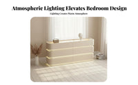 Creamy Aesthetic Wavy Front 6-Drawer wardrobe chest Slim contour Dressing Table Multifunctional Chest of Drawers Modern Design for Apartment Dwellers, Homeowners, Families, Bedroom, Living Room, Hallway, Office