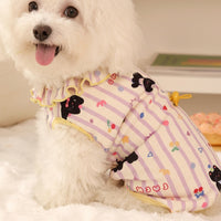 Dog Bodysuit Belly Protection Clothing, Knitted Pyjamas and Puppy Clothes for Small Dogs, Winter Warm Unisex Belly Cover with Tail Opening