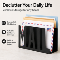 Iron Desk Organiser, Minimalist Document Tray for Home Office, Metal Mail Organizer Letter Holder