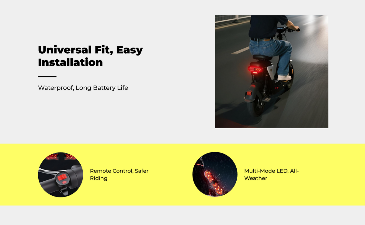 LED Bike Turn Signal Remote, Rechargeable