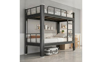 Metal Bunk Bed Heavy-Duty Steel Bunk Bed Sturdy Furniture for Students, Roommates, Dormitory, Shared Apartment Housing