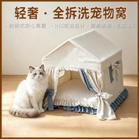 Cross-Border Fully Washable Pet Tent Striped Cat and Dog House for Small Dogs