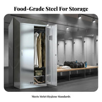 Rust Proof Stainless Steel Locker Heavy Duty Employee Changing Locker Long-Lasting Multi-Door Storage Cabinet Easy to Clean for Office Workers, Gym Members, Cafeteria, Factory, School, Bedroom