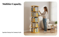 360 revolving book display unit Nordic design Revolving Book Tower Space-Saving for Adults