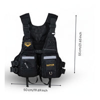Reflective Strips Fishing Life Vest Adjustable Straps Fishing Buoyancy Vest Multiple Pockets Water Sport Gear