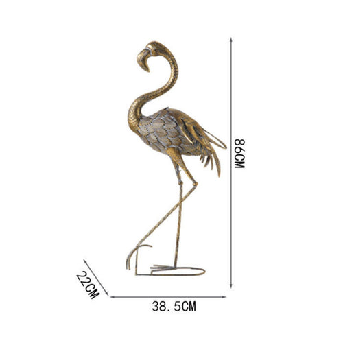 Iron Flamingo Decor Freestanding Flamingo Statue Vintage Design for Wedding