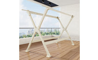 Foldable Clothes Drying Rack Freestanding Drying Rack with Hanging Bar Compact Free-Standing Airer Indoor for Balcony