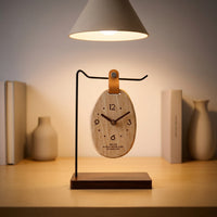 Wooden Clock Ornament Quartz Standing Desktop Clock Analog for Bedside Table